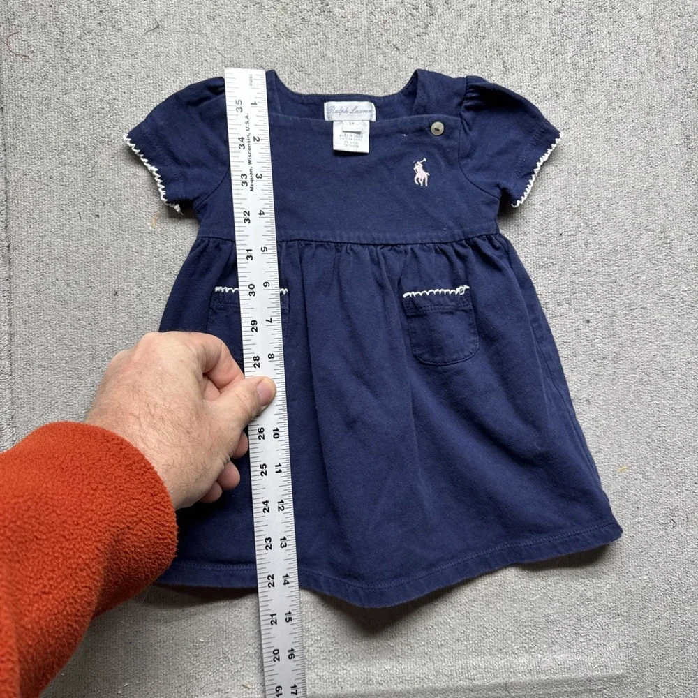 Ralph‎ Lauren Baby Girl Navy Blue Nautical Dress 6M Preppy Coastal